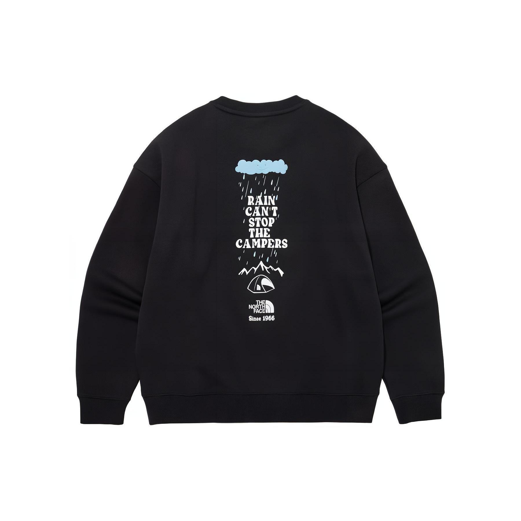 北面THE NORTH FACE 字母图案印花宽松圆领长袖套头卫衣 男款