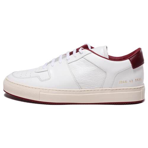 COMMON PROJECTS FW22 皮革 系带 时尚板鞋 男款 白色酒红尾