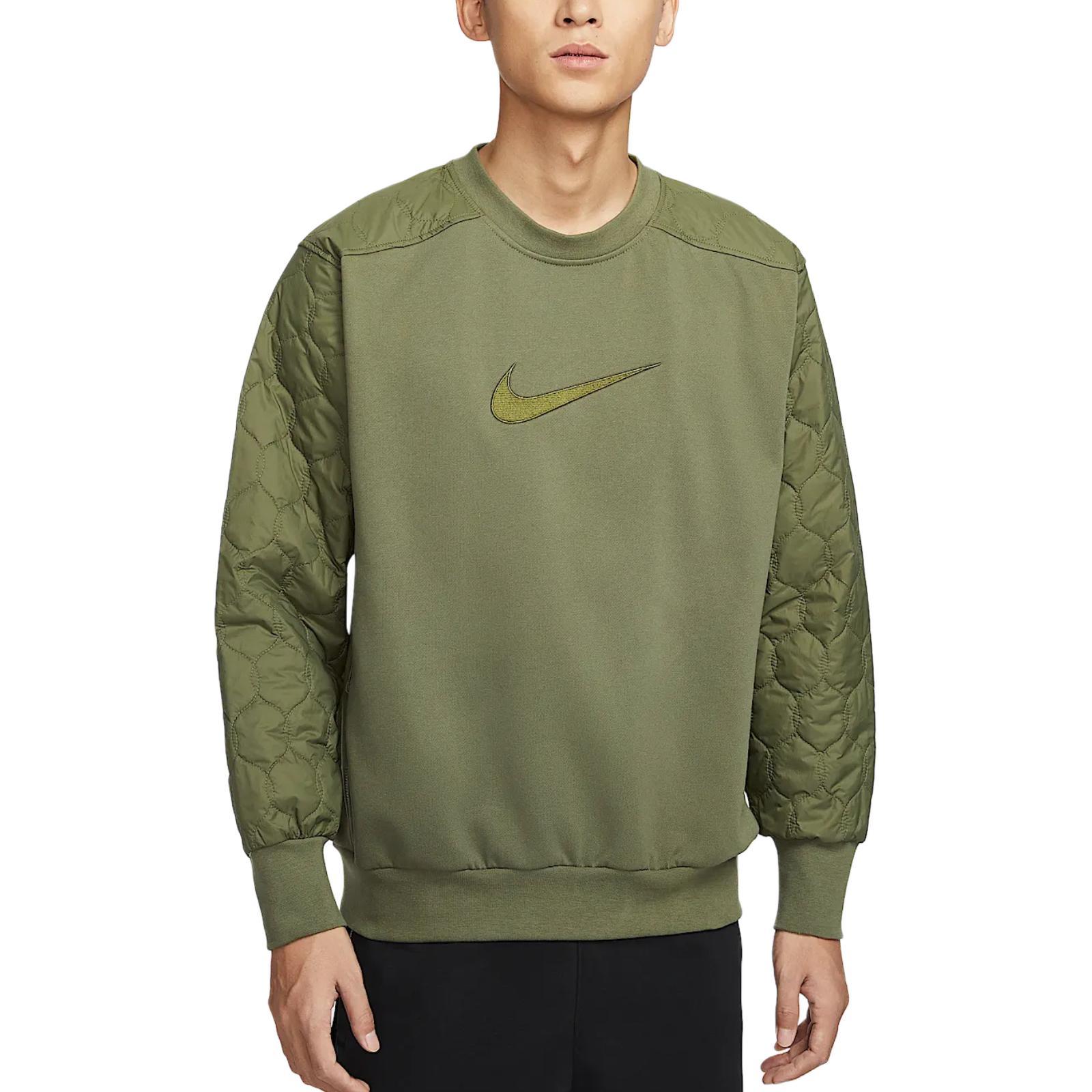 Nike Dri-FIT Standard Issue 加绒拼接速干篮球圆领落肩运动卫衣