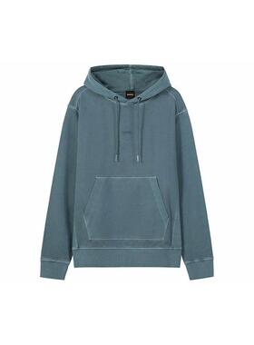 HUGO BOSS SS23 纯色Logo字母印花套头卫衣 男款 深豆绿色