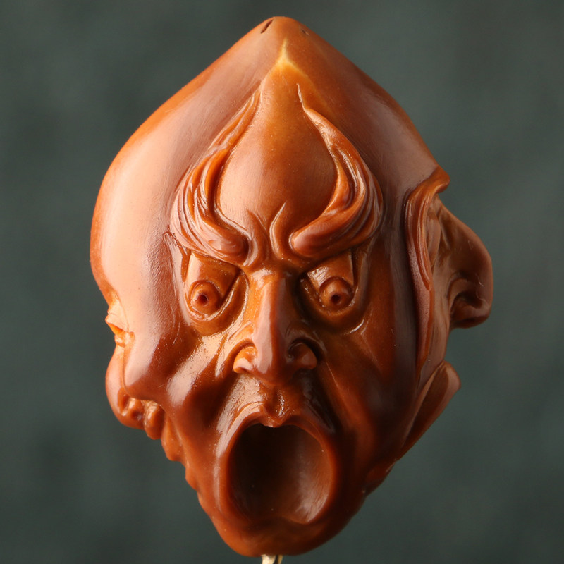 Four Flowers Oil Core (Happiness, Anger, Sorrow and Joy) Good One Work 2 35x3 1cm Olive Core Carving