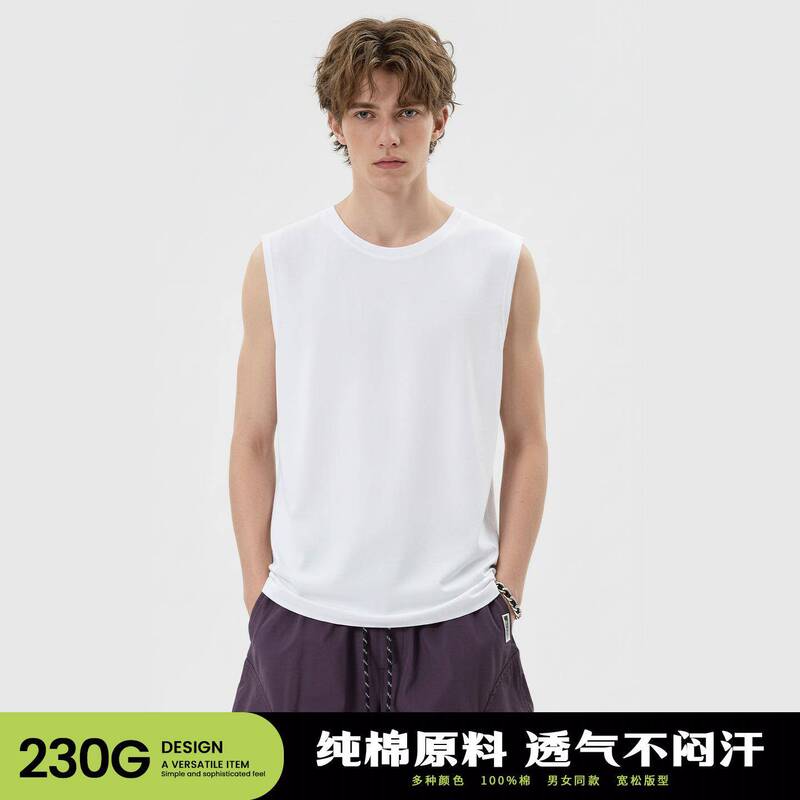 Guangzhou Huiben Garment Co., Ltd. American-Style Pure Cotton Solid Color Sleeveless T-Shirt for Men, Summer Casual Wear Guangzhou Huiben Garment Co., Ltd. American-Style Pure Cotton Solid Color Sleeveless T-Shirt for Men, Summer Casual Wear