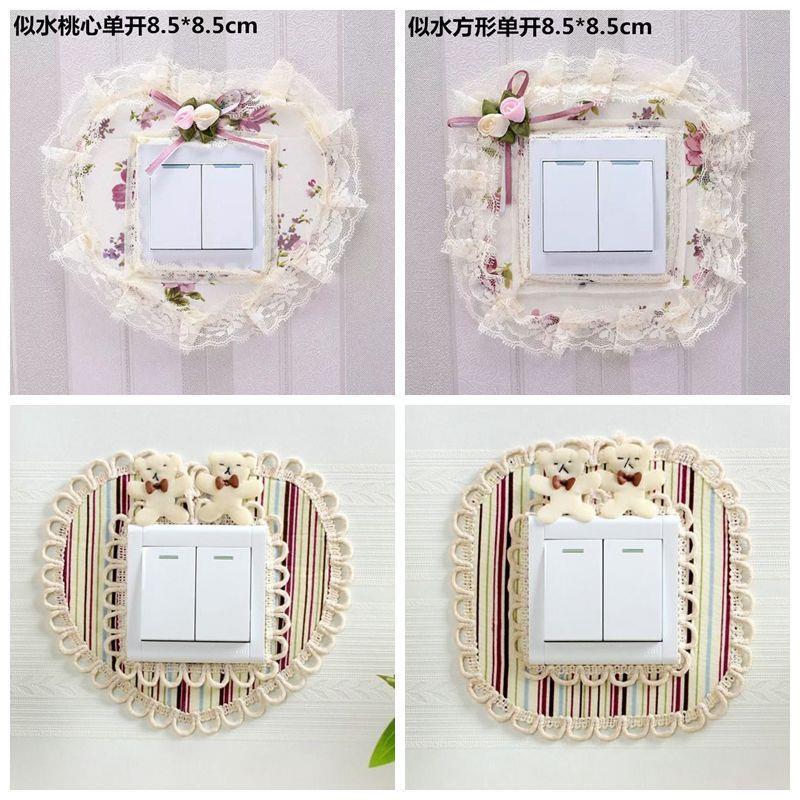 Lace Trim Switch Protective Cover Switch Wall Sticker Living Room Border Home Light Socket Panel Decoration Simple