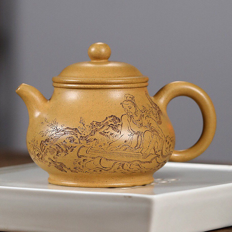 New products Special Purple Sand Pot double State Working goods State worker teacher Pan pot gold section About 250cc Yixing Original mine