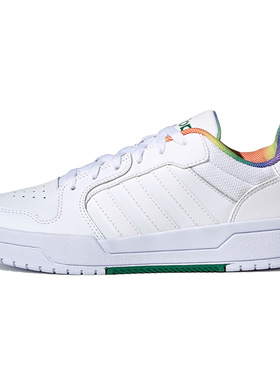 adidas neo Entrap 合成革 低帮 板鞋 男女同款 白绿色