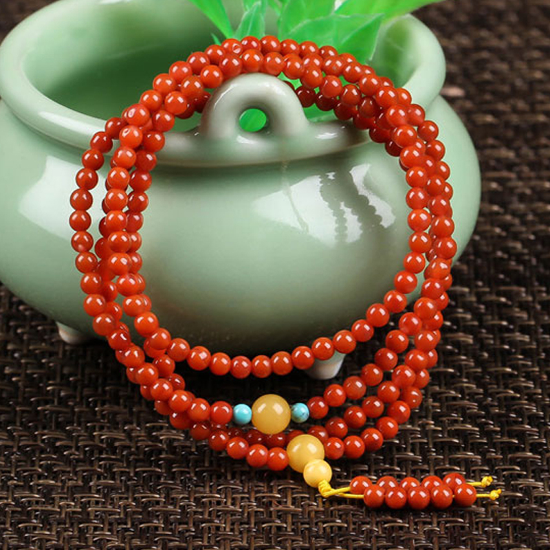 Southern red agate bracelet with beautiful Dharma blessing