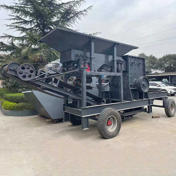 大型移动式制砂机锤式破碎站碎沙石机建筑垃圾处理设备石子破碎