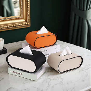 Oval tissue box living room high-end sense home dining room creative light luxury style coffee table desktop remote control storage paper