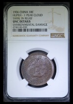 NGC UNC Qing Dynasty Copper Coin Central Hubei Yinxuan Local Dragon Zhu6746146-030