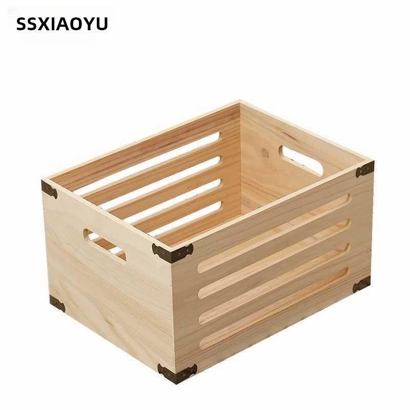 Wooden Box Storage Container Rectangular Large Solid Wood Frame Wooden Slats Supermarket Fruit Display Basket Vintage Decorations Wooden Box Storage Container Rectangular Large Solid Wood Frame Wooden Slats Supermarket Fruit Display Basket Vintage Decorations
