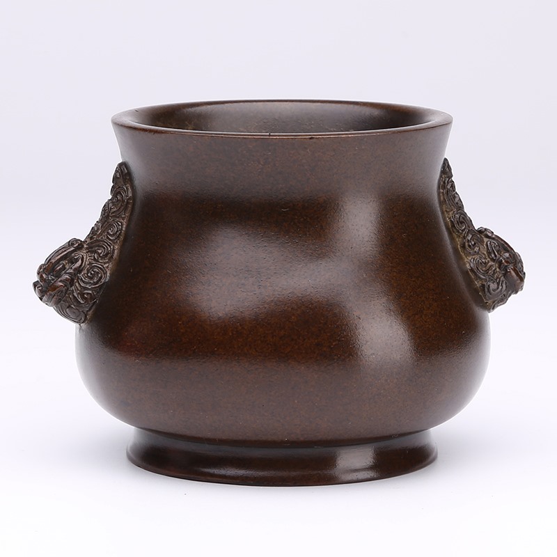 High-necked day chicken ear Yi furnace non-heritage inheritor Chen Qiaosheng Master Suzhou Qiaosheng furnace incense burner copper stove