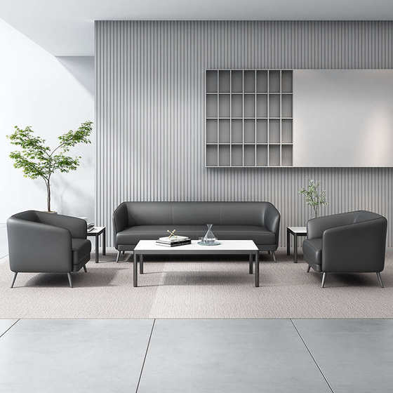 办公沙发现代简约高档三人位办公室商务接待室会客区茶几组合家具