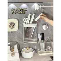 Suction cup knife holder 2024 new draining wall-mounted narrow high-end kitchen countertop acrylic kitchen knife small storage rack