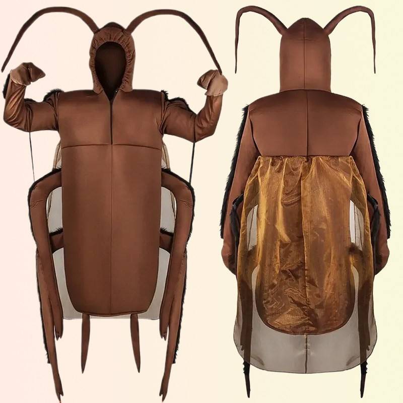 Cockroach Cosplay Costume Adult Animal Mascot Outfit Halloween Outfit Poop-Themed Funny and Quirky Clothes for Annual Party