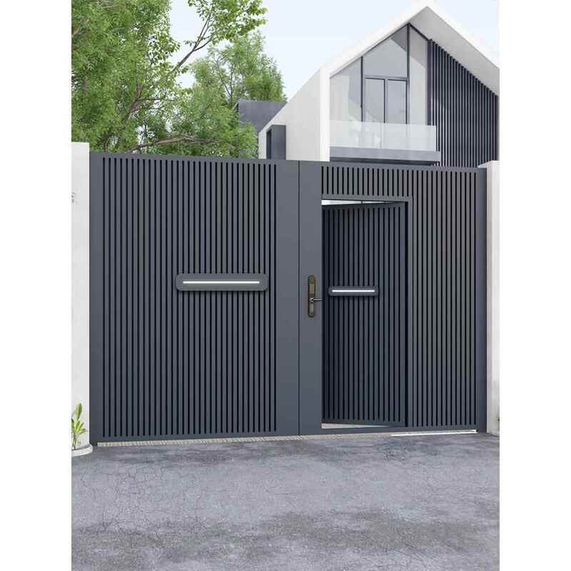Simple and Luxurious Aluminum Alloy Courtyard Door, Wrought Iron House Garden Door, Stainless Steel Rural Entrance Courtyard Door, Electric Simple and Luxurious Aluminum Alloy Courtyard Door, Wrought Iron House Garden Door, Stainless Steel Rural Entrance Courtyard Door, Electric