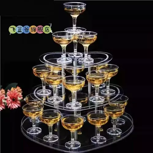 Акриловый пластиковый прозрачный одноразовый бокал для шампанского