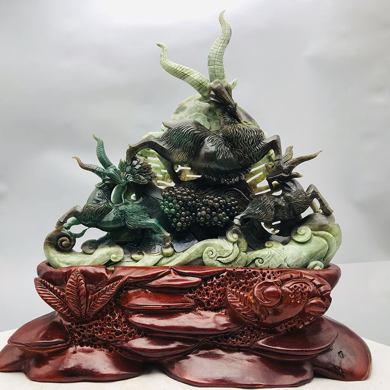 (Sanyang Kaitai) Four major jade boutique unique mountain jade pendulum pieces 10 3 catties x08