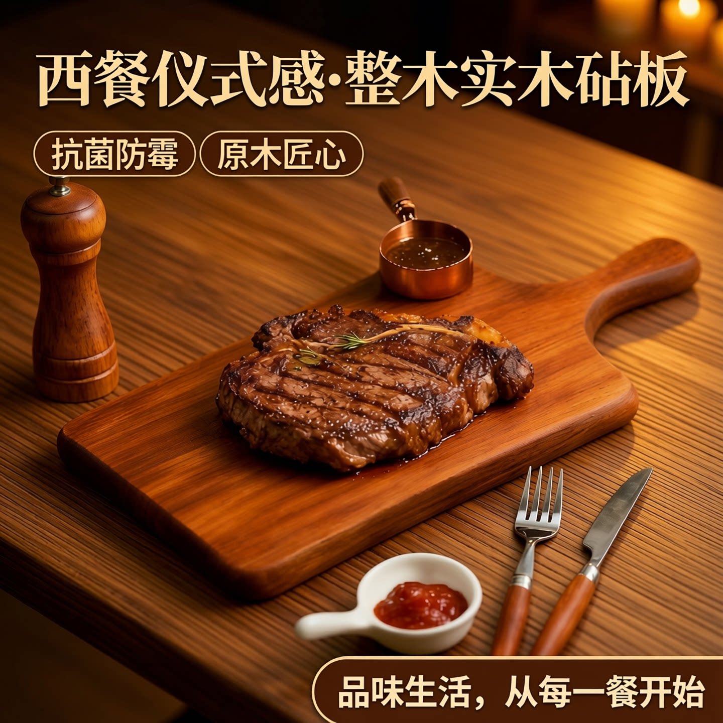 沙比利牛扒板西餐面包板牛排托盘板烤盘比萨饼板长方形橡木披萨板