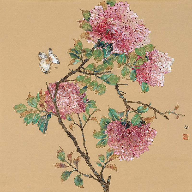 (New Product Picks Up) Chinese and American Association member Feng Yuhong (powder embroidered ball) full house decoration signature digital prints-Taobao