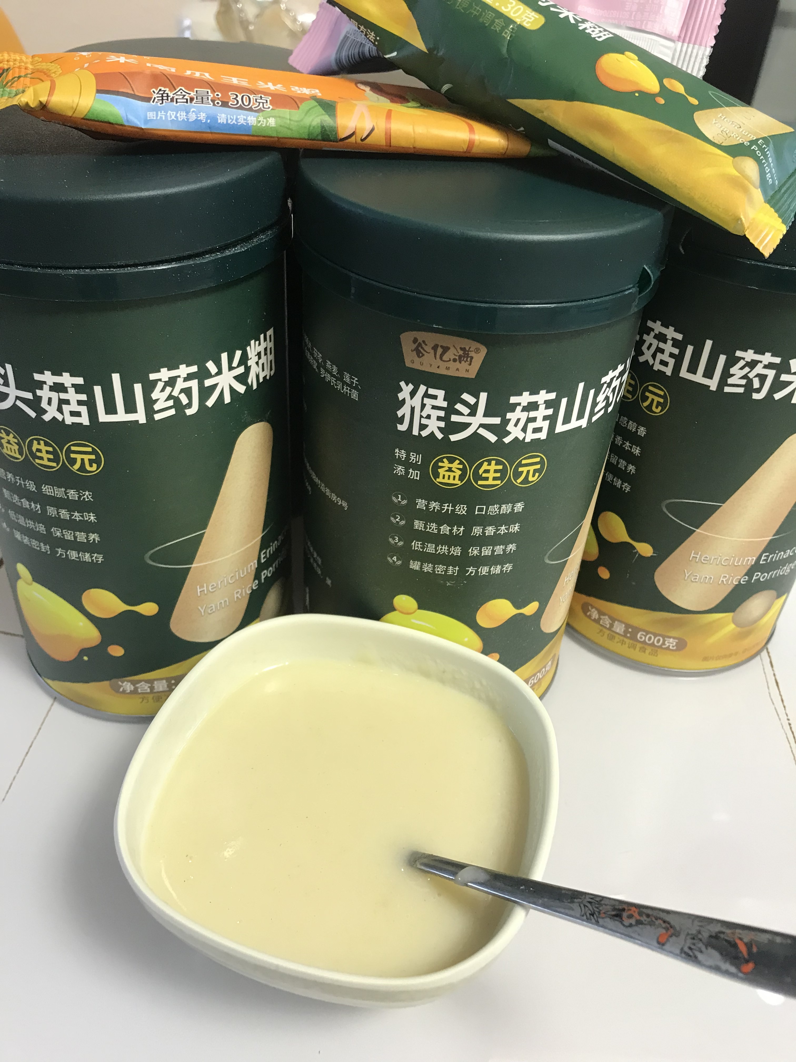 猴头菇山药粉米糊小米粥养胃冲饮使用