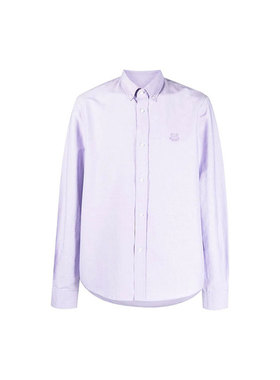 KENZO SS22 刺绣Tiger小虎头胸标休闲长袖衬衫 男款 紫色