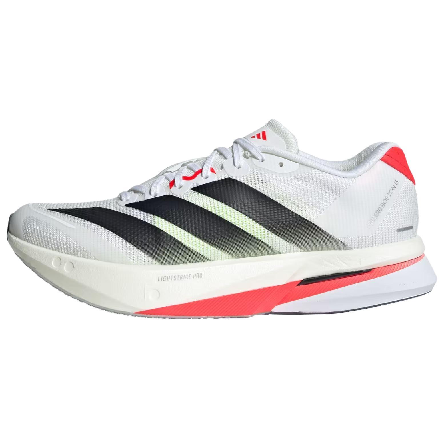 adidas Adizero Boston 13 百搭舒适耐磨 低帮跑步鞋 女款 白色