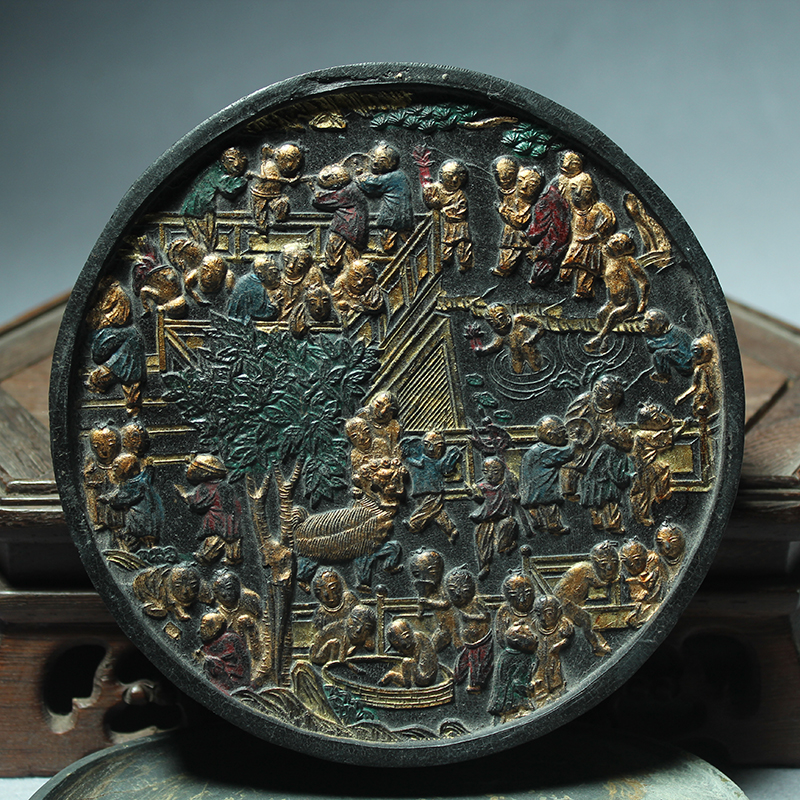 Baizitu old Tibetan pine smoke old ink ingot ink block four treasures of the study in the 90s Hui ink decorative ornaments