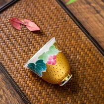 The starting bid is 1 yuan 999 real gold fruit cup Provincial master Xiao Jianhui’s handmade bell cup ceramic tea cup guest cup
