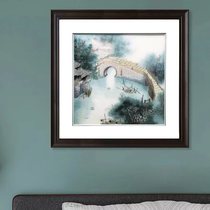 Handmade embroidery Jiangnan Water Town Series Suzhou embroidery silk one to four silk embroidery home decoration hanging pictures