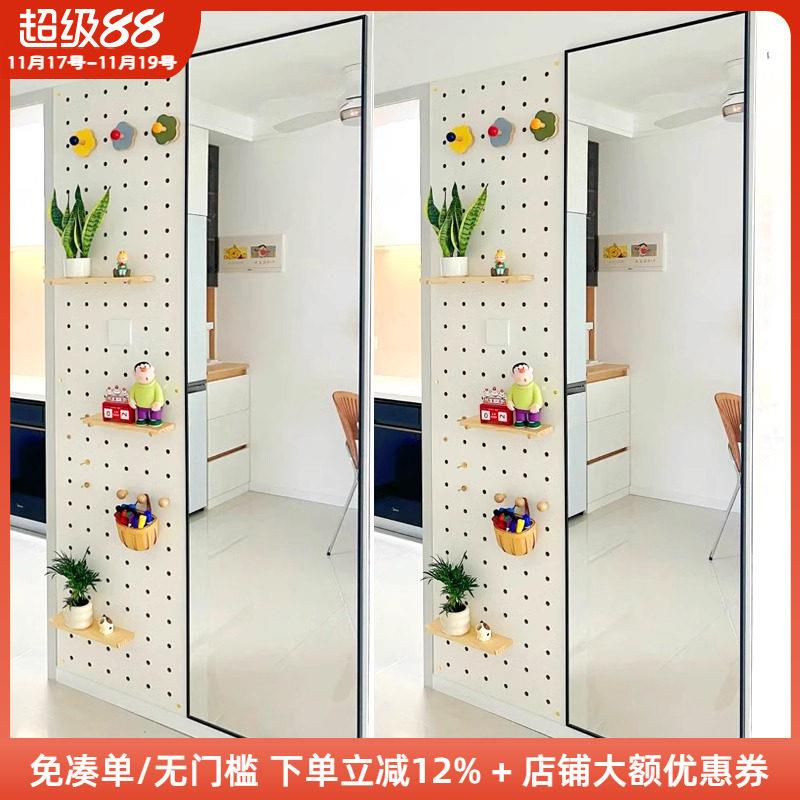 Carpenter's Uncle Entrance Hole Hole Panel Mirror Integrated Combination Simple Wooden Nordic Storage Rack