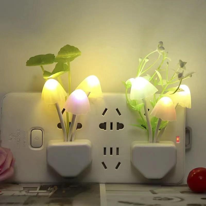 Light-Controlled Night Light, Lotus Leaf Mushroom Lamp, Light-Controlled Sensor Lamp, Dreamy Color-Changing Mushroom Lamp, Led Energy-Saving Night Light