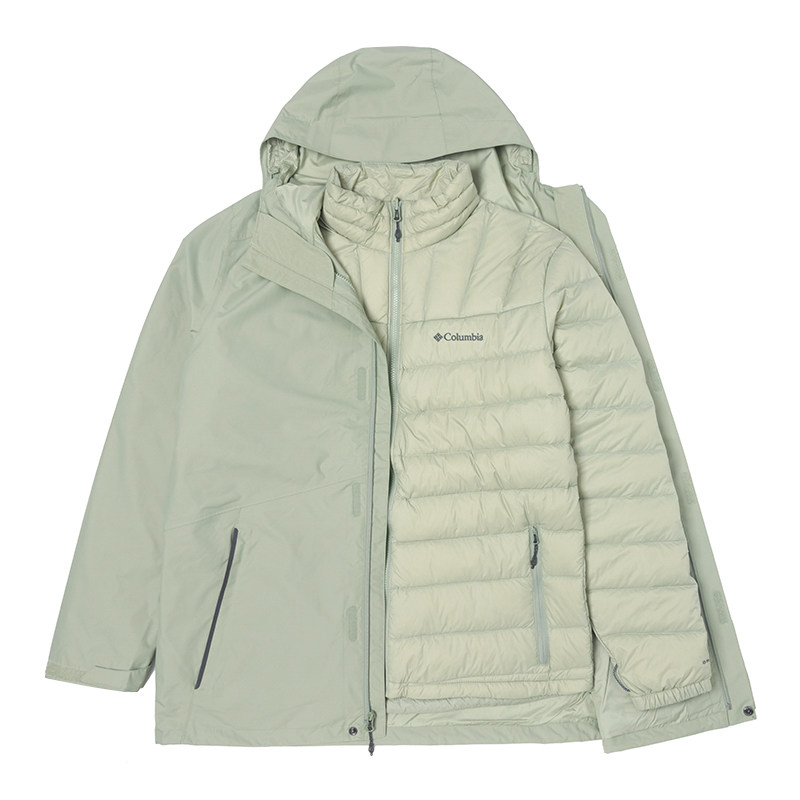 哥伦比亚男银点700蓬羽绒三合一运动服连帽防风衣运动夹克XE5418