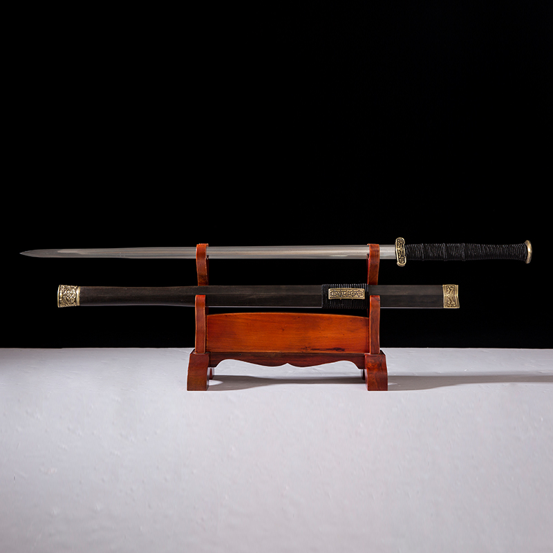 (Second generation of craftsmen) gluttonous Han sword pattern steel ebony Jiang Lihua, senior arts and crafts artist, uncut