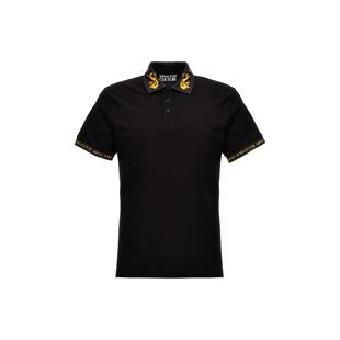 JEANS 图案刺绣直筒短袖 VERSACE COUTURE 黑色 Polo衫 男款
