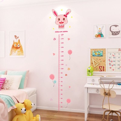 宝宝儿童量身高墙贴身高贴可计录可移除小孩测量卡通贴纸家用自粘