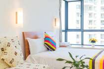 Sanya Shengsheng Seaview Resort Apartment (Beautiful New Coast Branch) Beautiful side sea view bay window king bed room