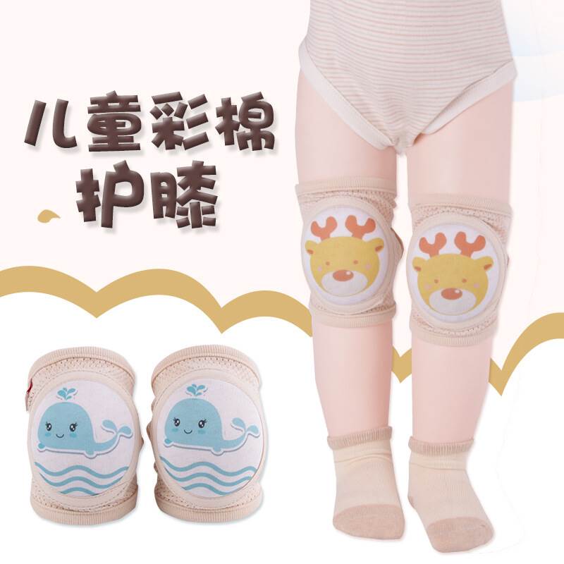 New adjustable color cotton baby knee-guarded summer thin net baby learning cute cartoon sponge knee guard