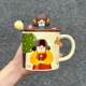 Cute Ceramic Mug, Birthday Gift for Girls, Souvenir, Office Couple Water Cup, Coffee Cup