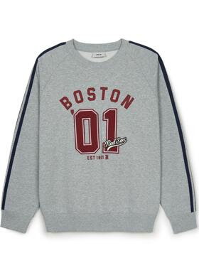 MLB BOSTON REDSOX FW24 圆领字母休闲长袖卫衣 男女同款 灰色