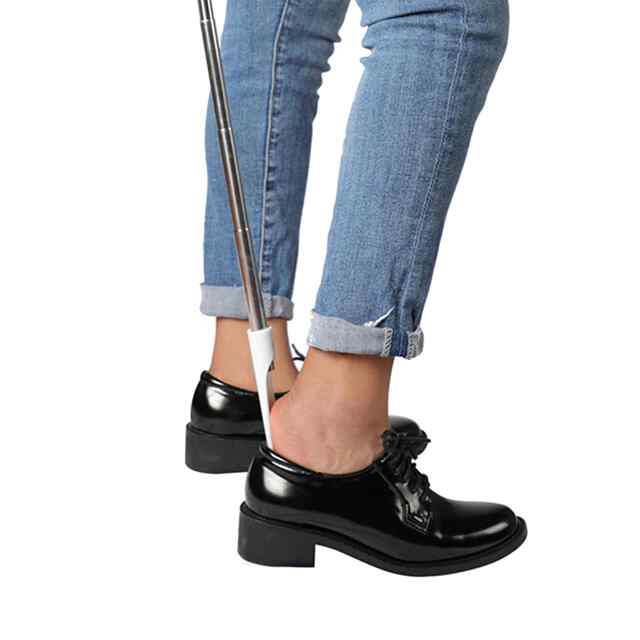 Stainless Steel Retractable Shoehorn Long Handle Household Shoe-Wearing Artifact Long Handle Shoe Lifter Shoe Puller Shoe Slider Shoe Puller