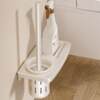Bathroom toilet brush rack wall-mounted toilet cleaning soft brush toilet cup punch-free rack storage