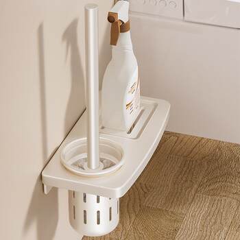 Bathroom toilet brush rack wall-mounted toilet cleaning soft brush toilet cup punch-free rack storage