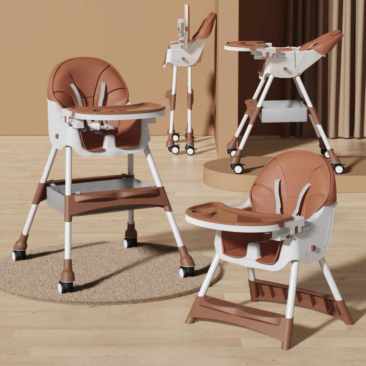 Baby dining chair multifunctional adjustable children's table and chair reclining seat foldable portable home dining table and chair