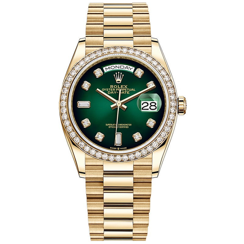 Unused Full Set [9.9 New] Rolex Day-Date 18K Gold Automatic Mechanical Watch for Men 128348