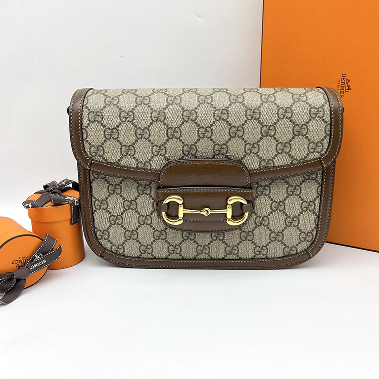 [No Reserve Price] 98% New Gucci/Gucci Women's 1955 Classic Saddle Bag, Retail Price 2.15W