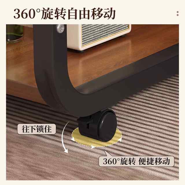 Bedside Table for Home Use, Bedroom Side Table, Sofa Side Cabinet, Small Storage Rack, Movable Trolley, Coffee Table, Small Desk, Bedspread Trolley