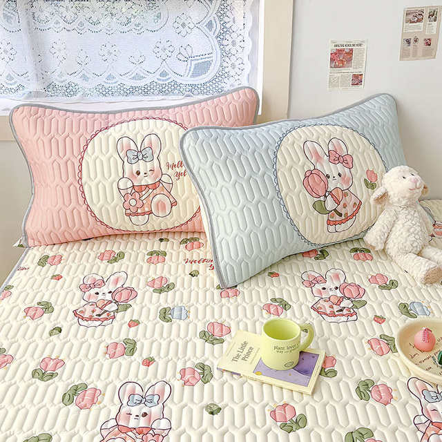 Maternal and infant Class A latex mat three-piece set of ice silk mat machine washable summer air conditioning soft mat bed sheets new style