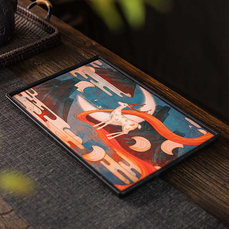 Creative quick-drying water-absorbing tea tray ceramic tea tray large tea Chengke teapot heat insulation pad Kung Fu tea set accessories