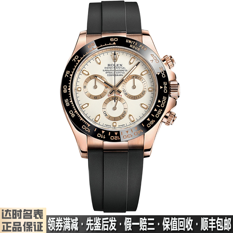 Rolex Men's Watch Daytona Series 18K Rose Gold Automatic Mechanical Watch 116515 Ivory White 9.8 New