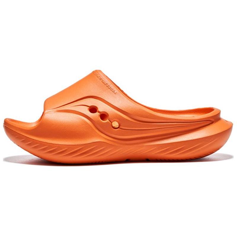 Saucony Cradle 休闲百搭 防滑防磨一字拖鞋 男女同款 桔色